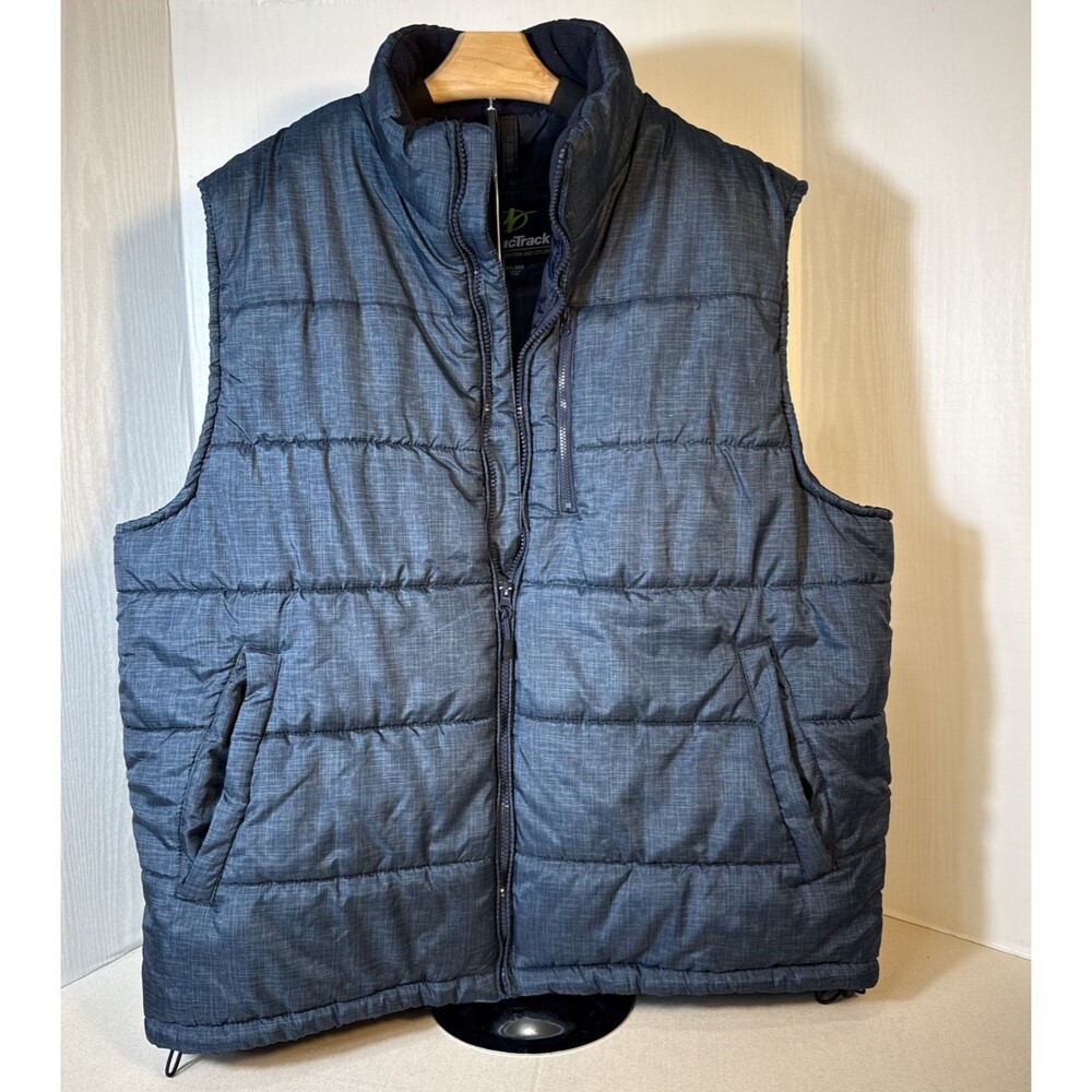 Nordic Track Blue Puffer Vest  Full Zip Pockets Jacket Men's Size XXL